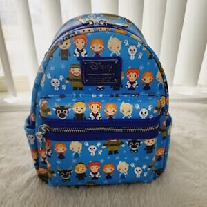 Loungefly Disney Frozen Chibi Mini Backpack Blue NWT Elsa Anna Olaf NEW